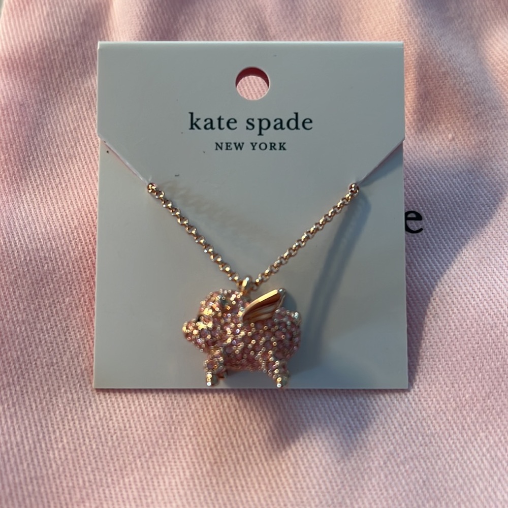 Kate Spade New York Pink Pave Pig Necklace - New with Tags and Jewelry Pouch